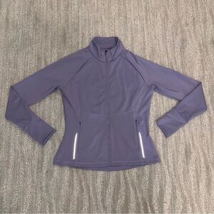 ASICS Lavender Full Zip Long Sleeve Fitted Jacket Logo Reflective Women’s Sz M